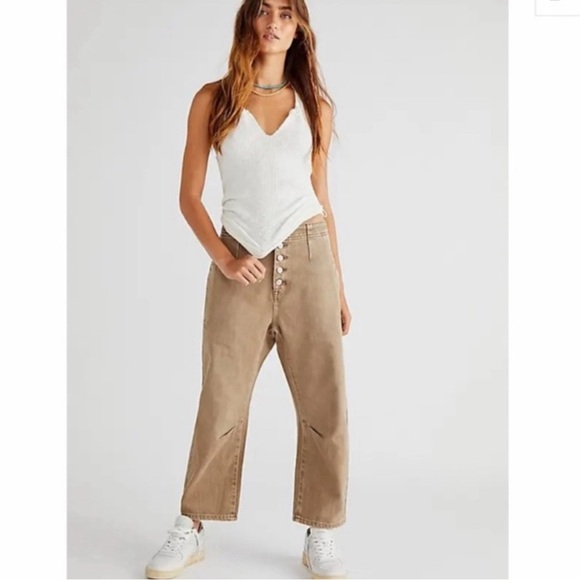 Free People Denim - WE THE FREE  Osaka Relaxed Jeans - Khaki 30